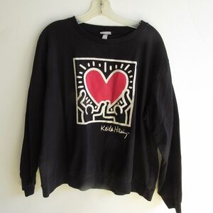 Keith Haring Sweatshirt Sz XXL Cotton/Poly Dancing Heart